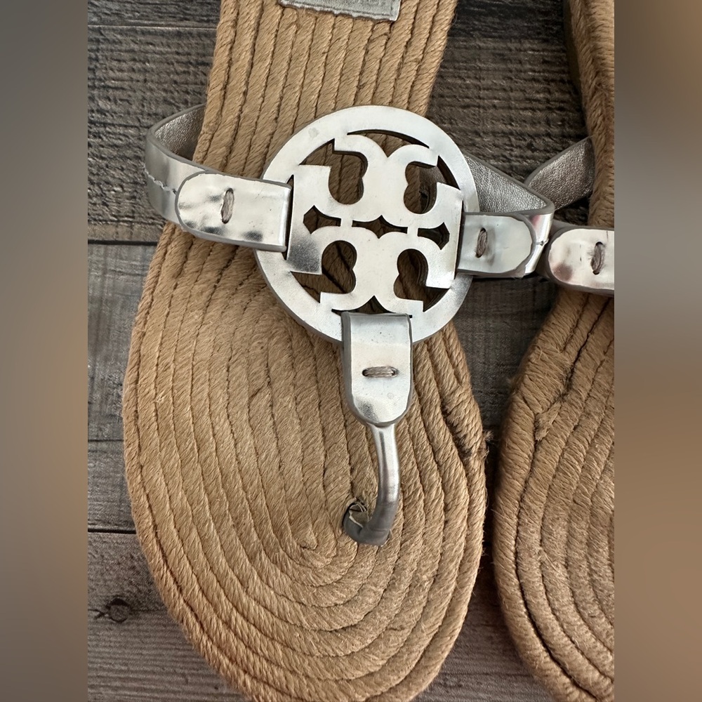 Tory Burch Metallic and Tan Sandals - Picture 2 of 8